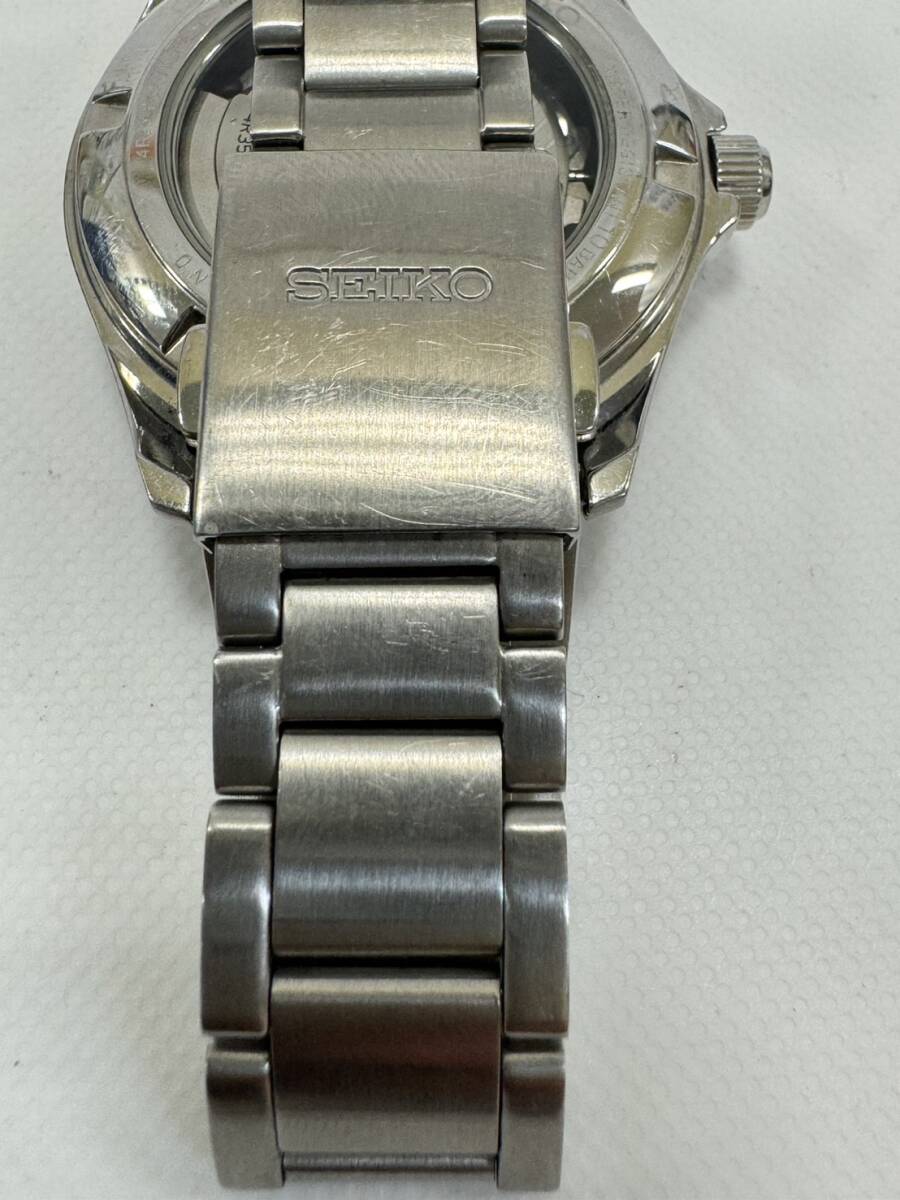 (5)【1円スタート！稼働品】SEIKO セイコー 4R35-03X0 自動巻き メカニカル シースルーバック ドレスライン メンズ 腕時計 中古 詳細不明_画像6