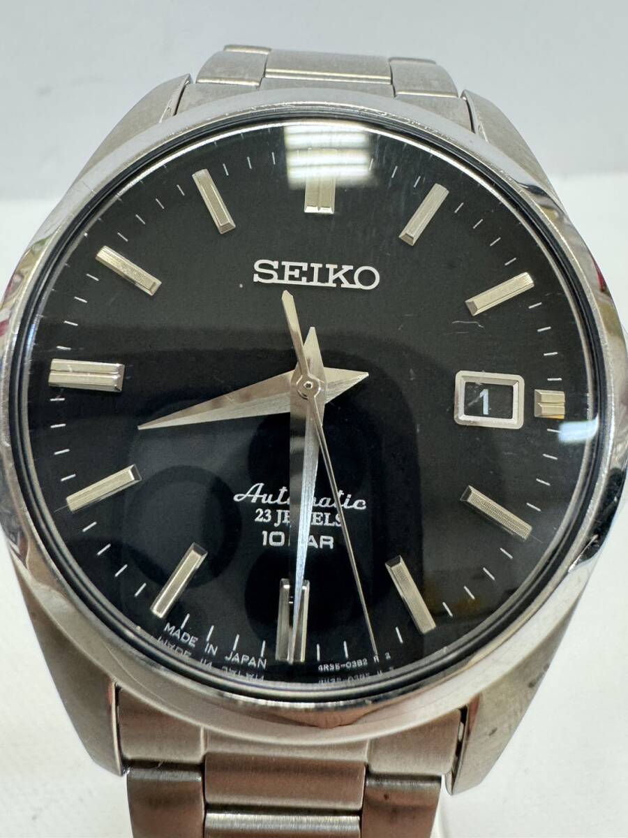 (5)【1円スタート！稼働品】SEIKO セイコー 4R35-03X0 自動巻き メカニカル シースルーバック ドレスライン メンズ 腕時計 中古 詳細不明_画像2