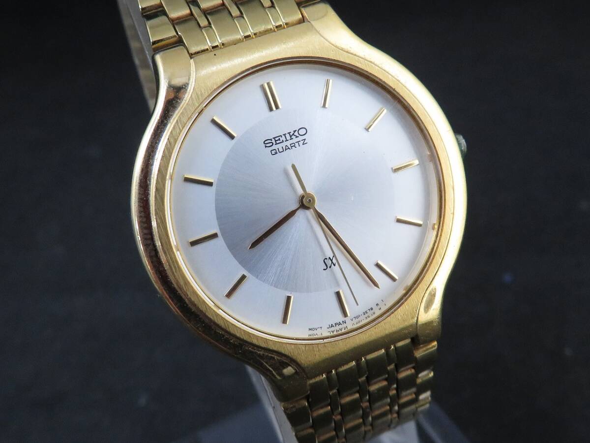 セイコー SEIKO クォーツ SX ゴールドカラー V701-6K00 メンズ腕時計の画像2