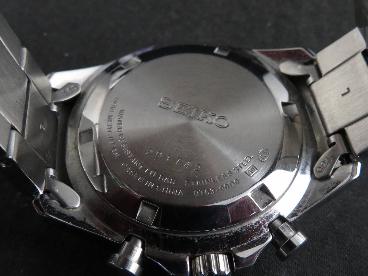 SEIKO セイコー 8T63-00D0 クォーツ クロノグラフ 腕時計の画像6