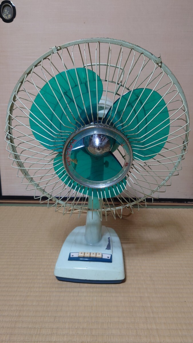  Showa Retro electric fan Kawasaki KAWASAKI A.C. ELECTRIC FAN electric fan 30cm type green antique operation goods 