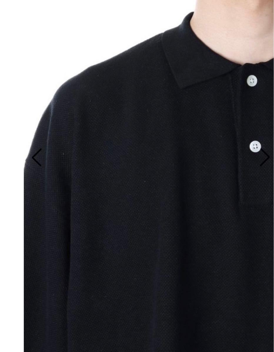 完売品 最安値 is-ness KNITTED BIG POLO Black