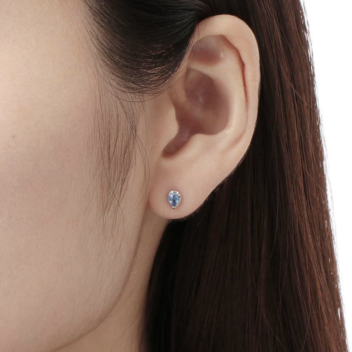  Ponte Vecchio K18WG blue sapphire / diamond earrings 