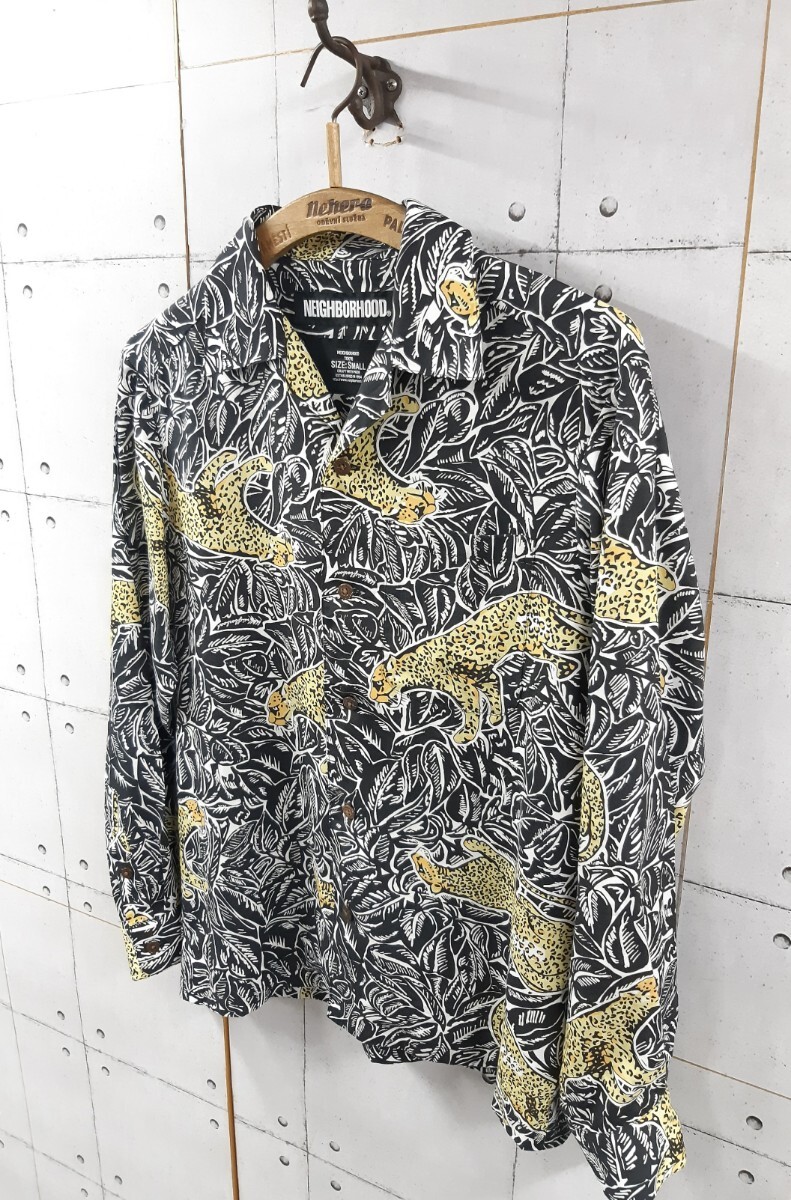 19SS NEIGHBORHOOD ALOHA PANTHER LY-SHIRT ネイバーフッド アロハシャツ パンサー シャツ 黒_画像2