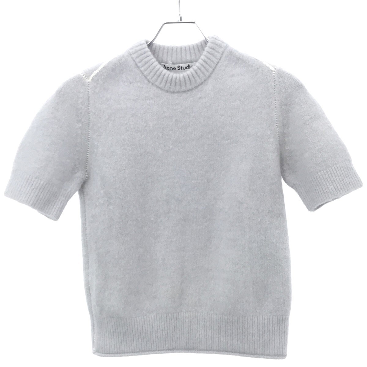 Acne Studios アクネストゥディオズ ウールアルパカ ショートスリーブニットトップス ブルー XS FN-WN-KNIT000340 IT7KICW8RZZK_画像1