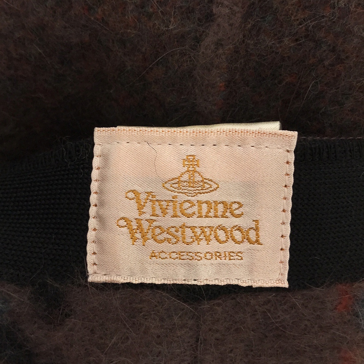 Vivienne Westwood ヴィヴィアンウエストウッド メタルオーブポンポンチェックベレー帽 パープル系 M ITKFQOQ51DCE_画像5