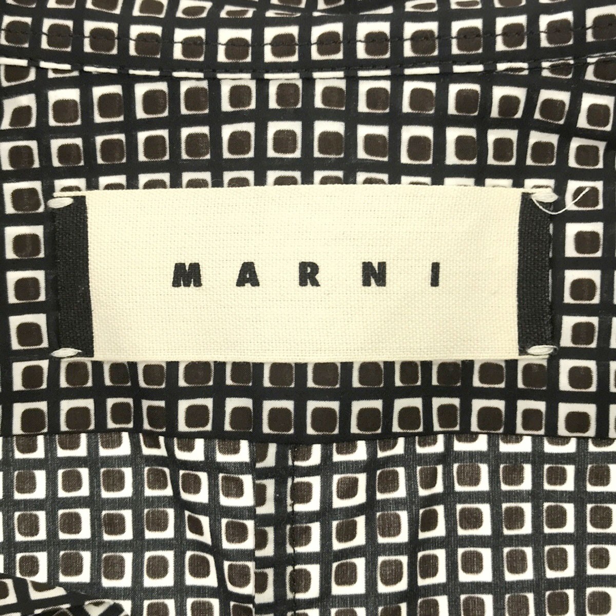 MARNI マルニ 12SS 総柄コットンシャツ ブラウン系 46 ITQBMQQNBCOGの画像3