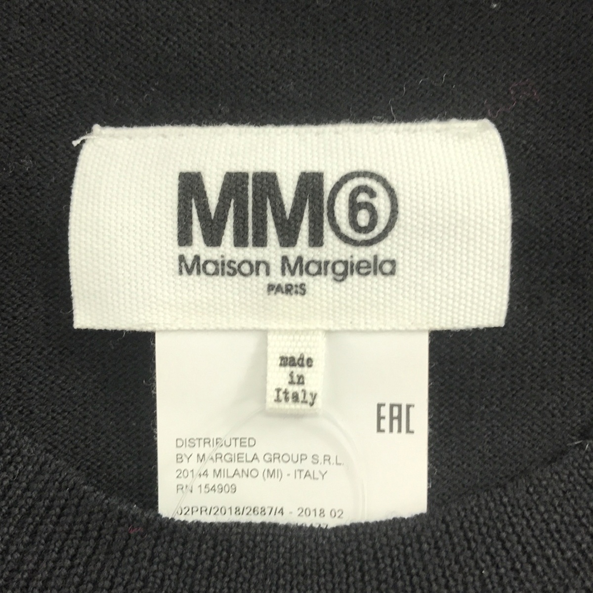 MM6 Maison Margiela エムエムシックス メゾンマルジェラ 18AW コントラストステッチプルオーバーニットセーター ブラック S ITWSH8SE6IJ4_画像3