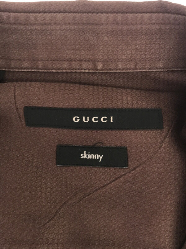 GUCCI グッチ SKINNY コットンシャツ ブラウン 41 ITYW5QY70PHG_画像3