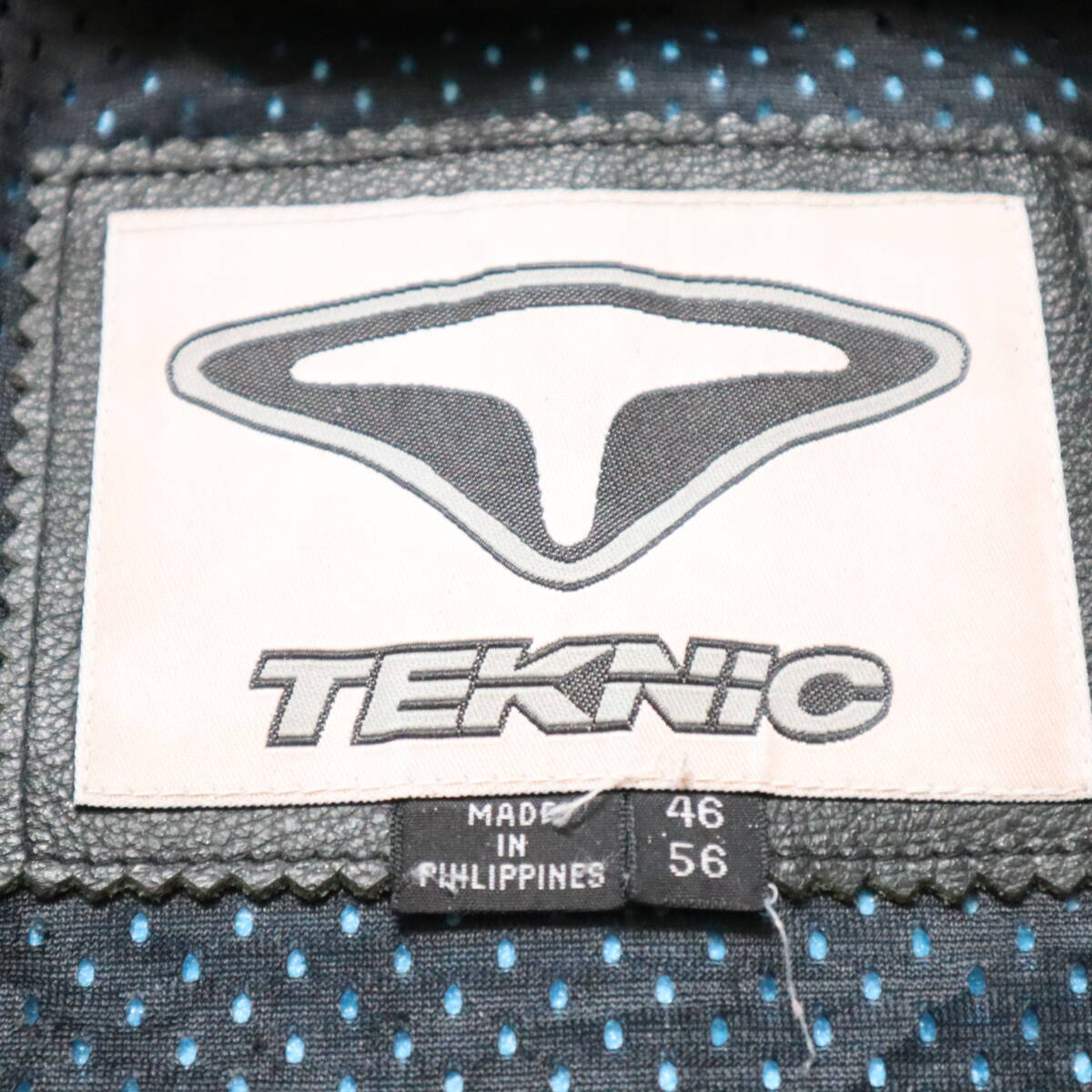 TEKNIC レザージャケット バイク アウター ライディングジャケット ブラック シルバーの画像6