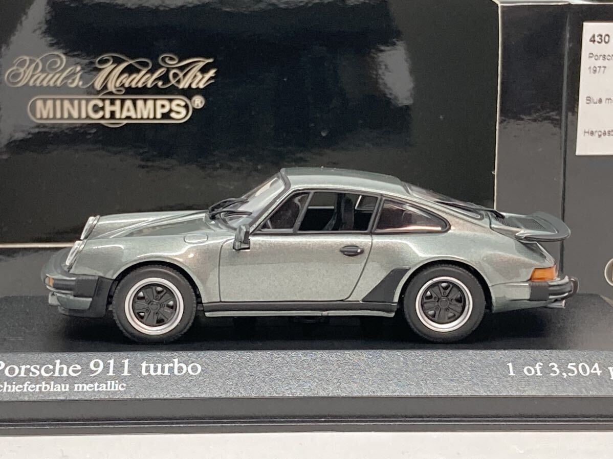 1/43 Porsche 911 turbo 1977 Blue metallic MINICHAMPS 430069007_画像2