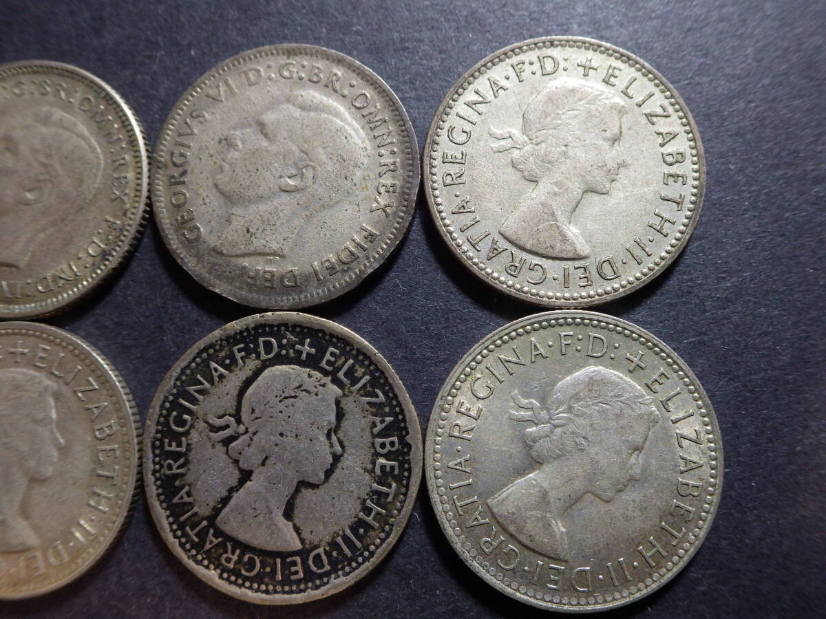 オーストラリア１シリング銀貨6種類1946.52.56.57.58.60年　約重さ32.78ｇ　コレクター放出品_画像5