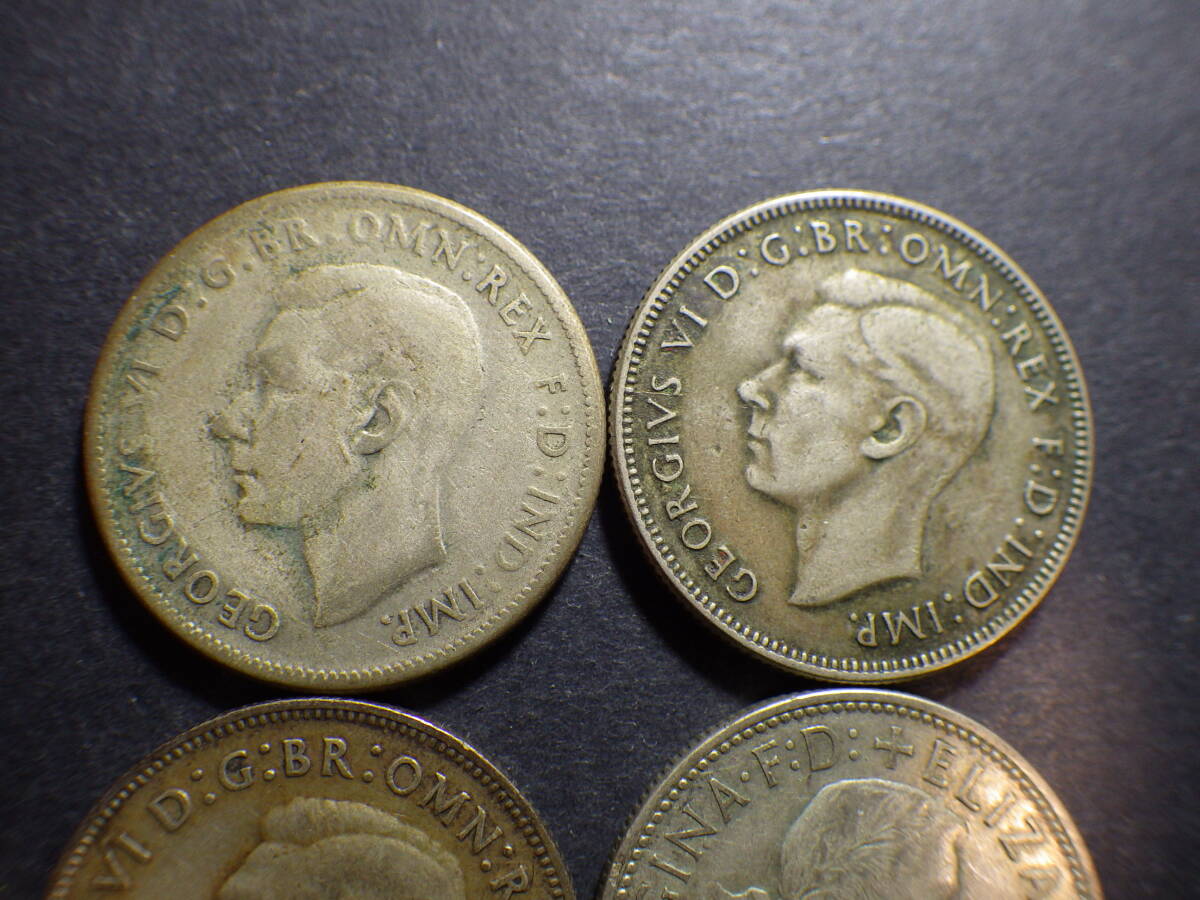 オーストラリア１フローリン銀貨４種類　1946.47.51.60年　約重さ44.5ｇ　コレクター放出品_画像4