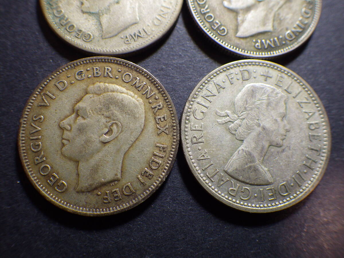 オーストラリア１フローリン銀貨４種類　1946.47.51.60年　約重さ44.5ｇ　コレクター放出品_画像5