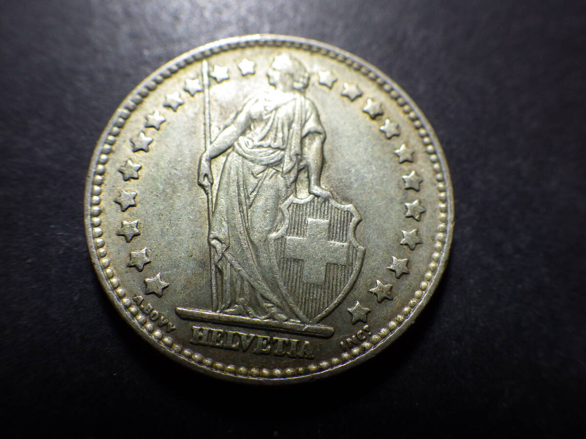 スイス１フラン銀貨　１９６２年　約直径23.2ｍｍ厚み1.3ｍｍ重さ4.99ｇ　コレクター放出品_画像3