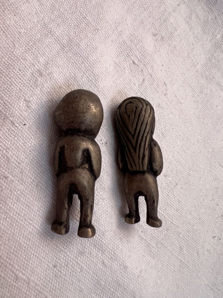 ◆レア品◆15世紀　ペルー　男性用と女性のカップル 銅 シルバー 合金 フィギュア　インカのカップル◆B-811_画像2