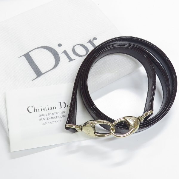 美品 Christian Dior ディオール レディディオール パテント ハンドバッグ ショルダーバッグ ブラウン カナージュの画像10