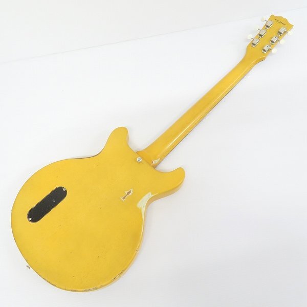 #aue エドワード Edwards ギター エレキギター E-JR-95LT RE TV Yellow レスポール ジュニア TV モデル レリック加工 ケース付き [843275]*の画像3
