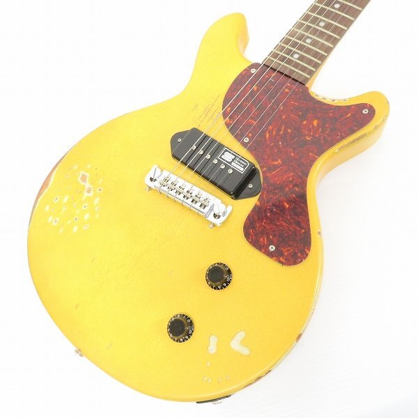 #aue エドワード Edwards ギター エレキギター E-JR-95LT RE TV Yellow レスポール ジュニア TV モデル レリック加工 ケース付き [843275]*の画像4