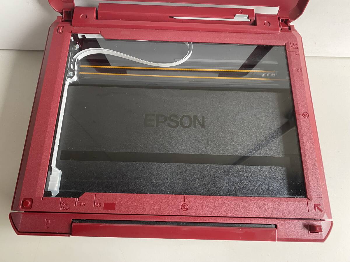 ⑤t807◆EPSON エプソン◆インクジェット複合機 EP-805AR プリンター C491B カラリオ レッド 複合機 事務 通電確認済み_画像4