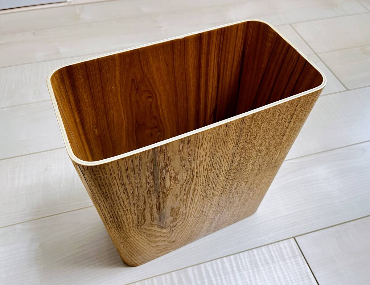 【美品】無印良品（MUJI）木製ごみ箱　オーク材突板・角型　4,990円_画像1