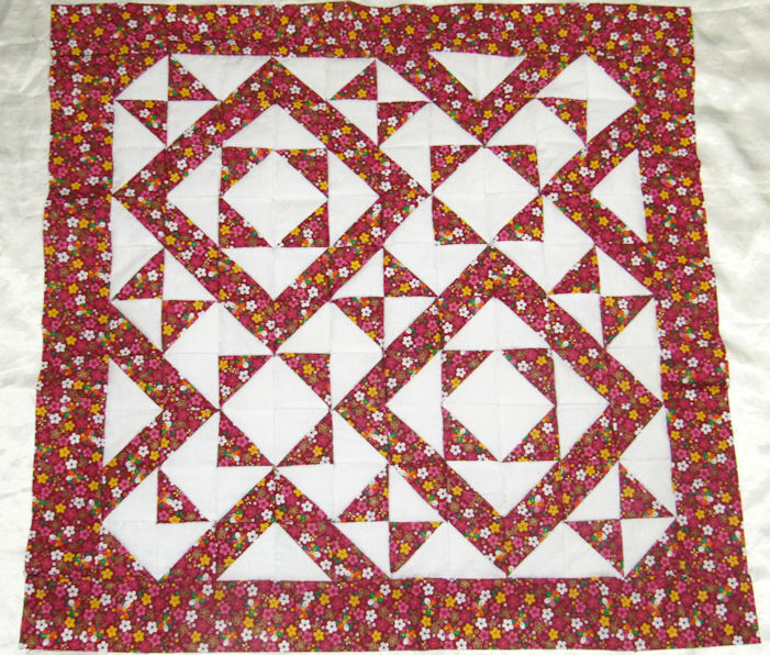 パッチワーク　キルトトップ　Half square triangle　NO.7_画像1