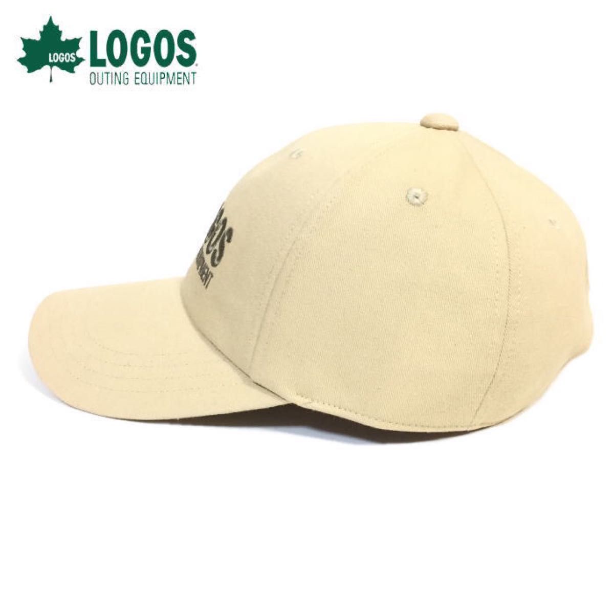 新品 正規 LOGOS ロゴス 刺繍 オーセンティック シックスパネルキャップ ベースボールキャップ 帽子 ユニセックス ベージュ