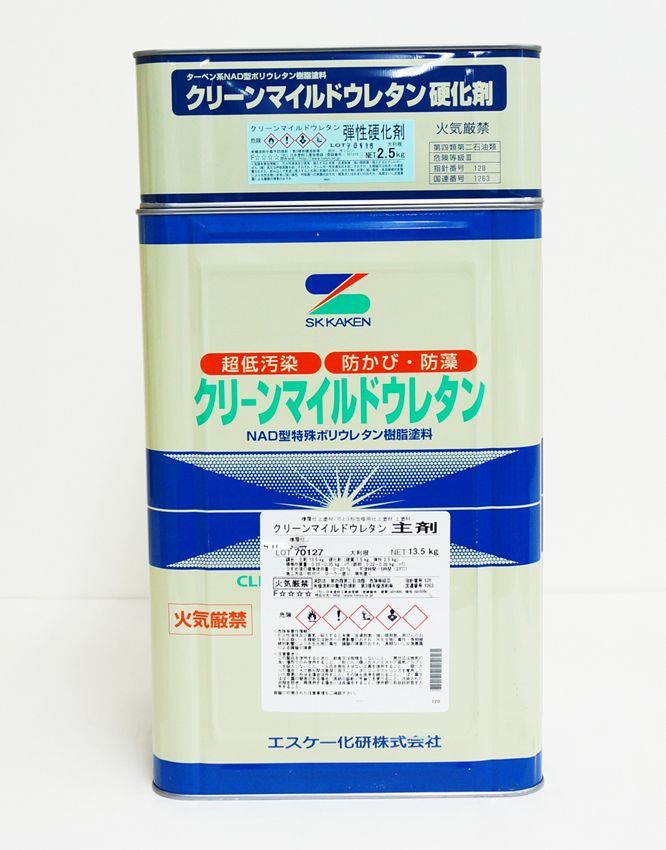 弾性クリーンマイルドウレタン 16kgセット 白/淡彩色 エスケー化研 外壁 塗料 Z06