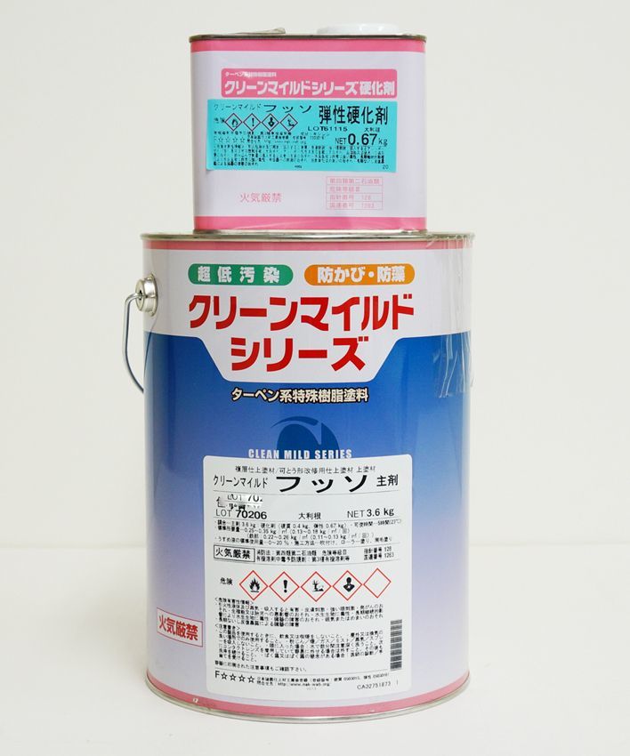 弾性クリーンマイルドフッソ 3分艶 4.27kgセット 白/淡彩色 弾性クリーンマイルドフッソ 3分艶 4.27kgセット 白/淡彩色