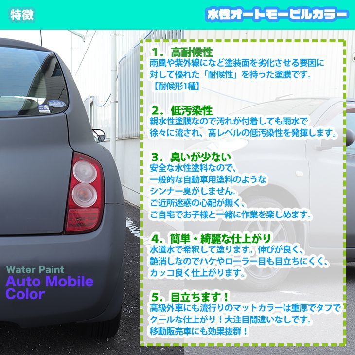 水性オートモービルカラー 05-40X ブリリアントレッド 100g/艶消し 水性塗料 つや消し 車　 Z17_画像5