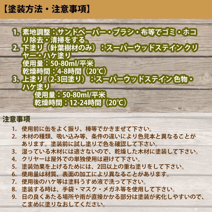 スーパーウッドステイン チーク 3L / 屋外木部 ウッドデッキ ログハウス 塗料 Z26_画像4