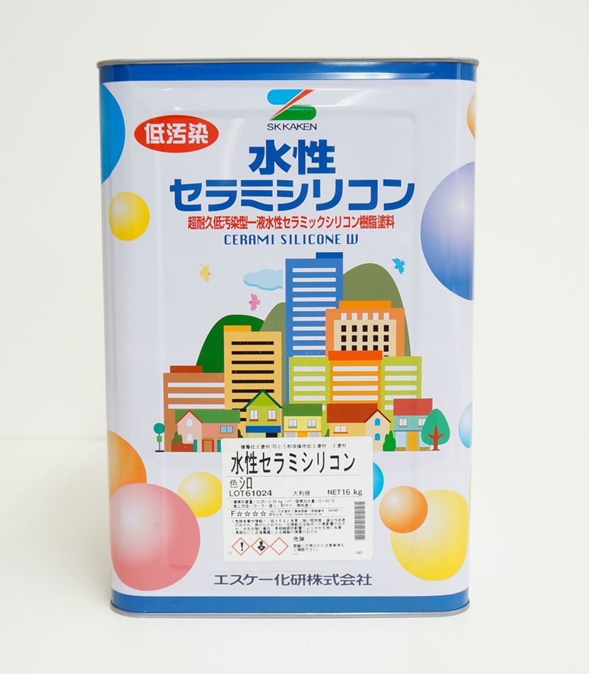 水性セラミシリコン 16kg 3分艶 白 淡彩色 エスケー化研 外壁用塗料 Z06