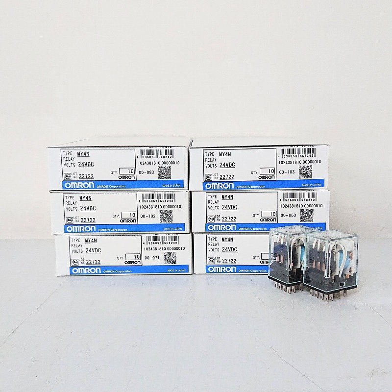 《D00458-D00463》 omron (オムロン) MY4N 24VDC ミニパワーリレー 【6箱セット】 未使用品 ▼_画像1