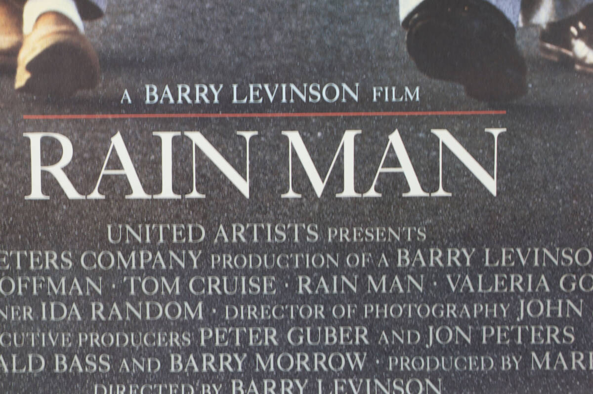 映画ポスター、「レインマン」RAIN MAN,大型サイズ（66.0x96.0cm）1988年United Artists、 D・ホフマン、T・クルーズ、B・レビンソン監督_画像4