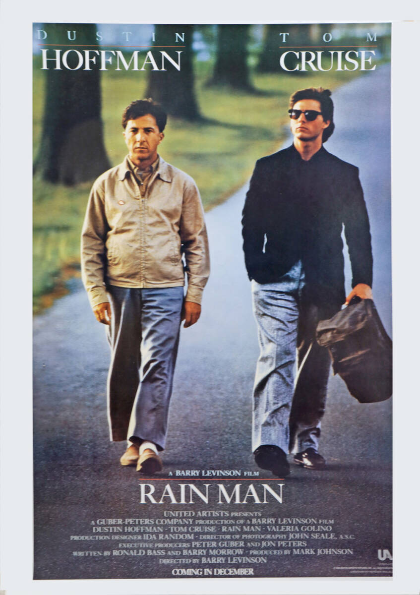 映画ポスター、「レインマン」RAIN MAN,大型サイズ（66.0x96.0cm）1988年United Artists、 D・ホフマン、T・クルーズ、B・レビンソン監督_画像1