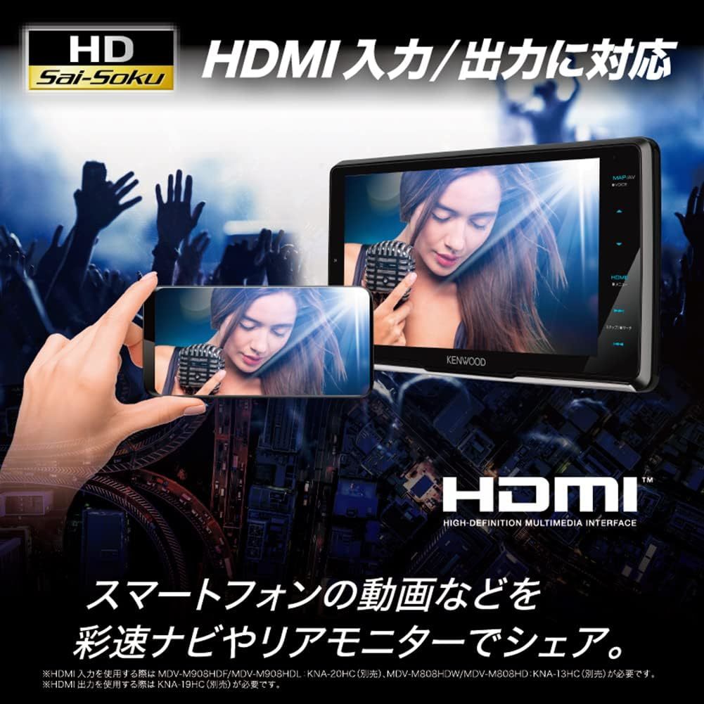 80,000円スタート！《新品NEW》ケンウッド KENWOOD カーナビ 彩速 9インチ MDV-M908HDL HDモデル 大画面 インダッシュ HDMI ハイレゾ音源_画像2