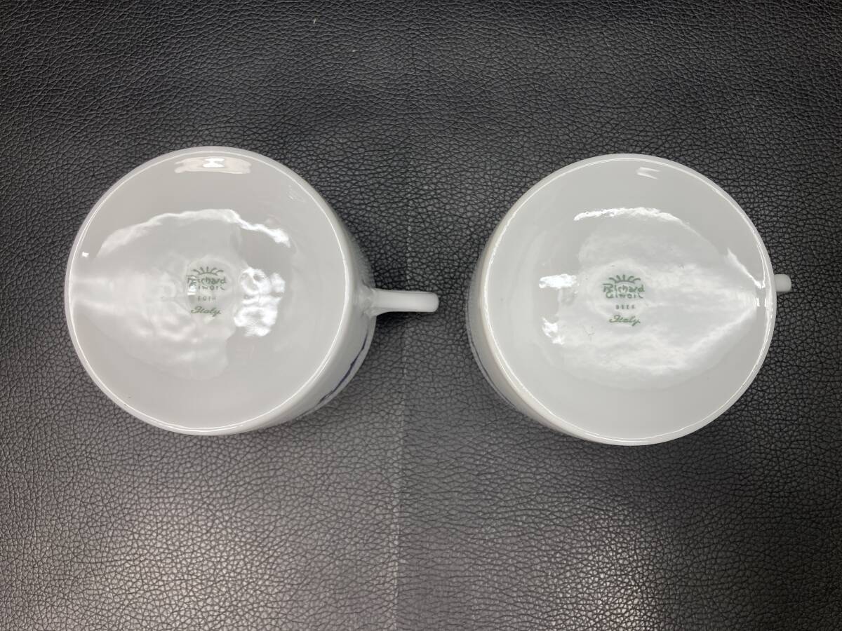 希少 未使用保管品　Rlchard Ginorl ローズブルー コーヒーカップ&ソーサー 2客セット リチャードジノリ ペア _画像7