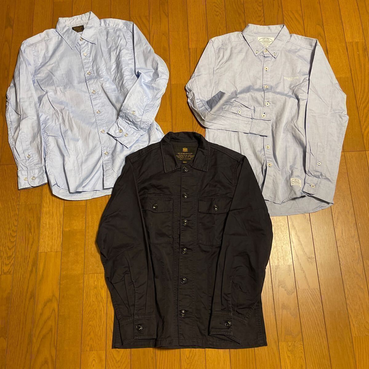 3点セット NEIGHBORHOOD 13SS 16SS CLASSIC OX/C-SHIRT.LS BLUE 16AW BDU/C-SHIRT.LS NAVY SMALLネイバーフッド ミリタリー 長袖シャツ