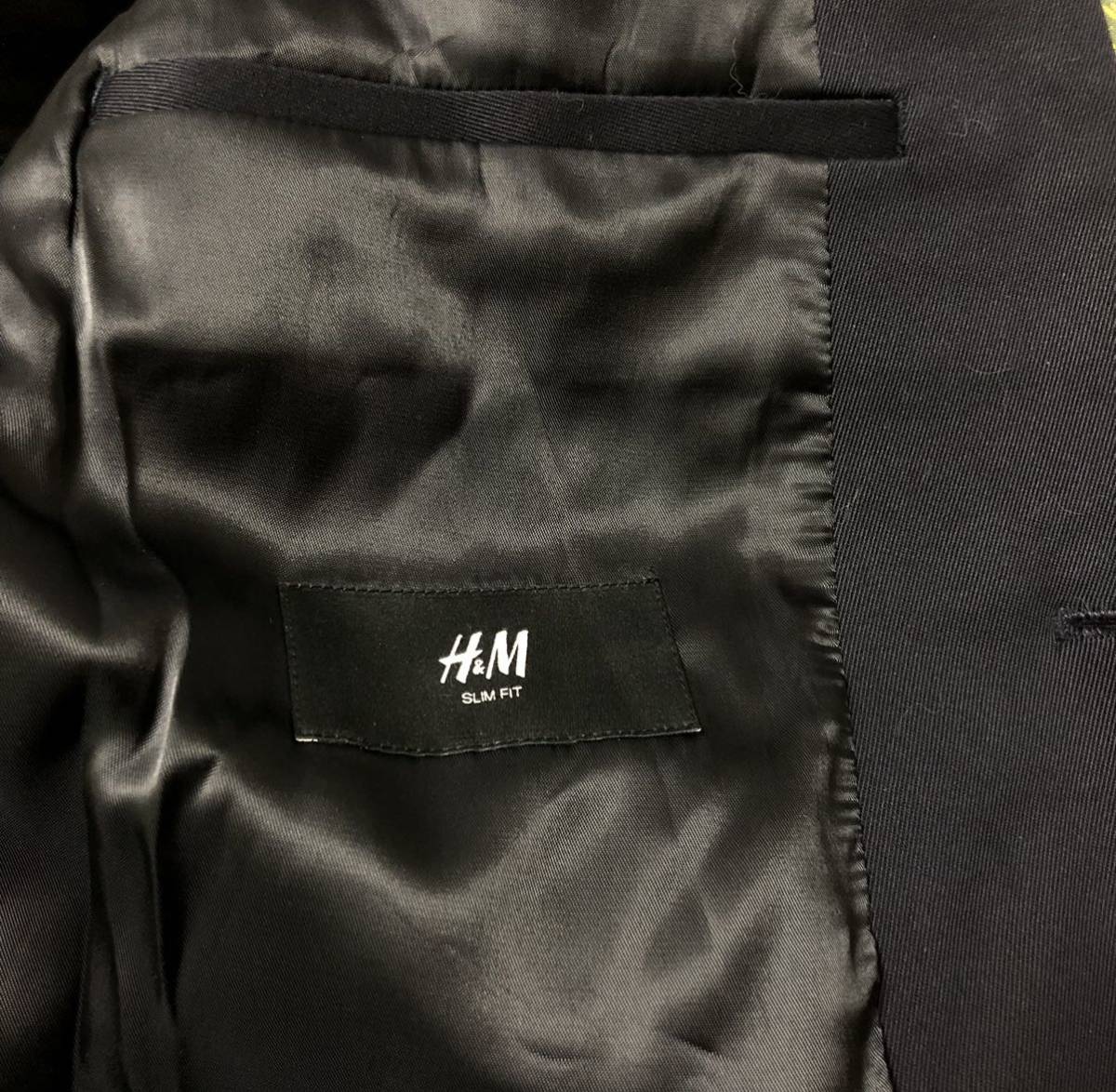 H&M シングル2ボタンジャッケット SLIM FIT 黒！USED_画像3