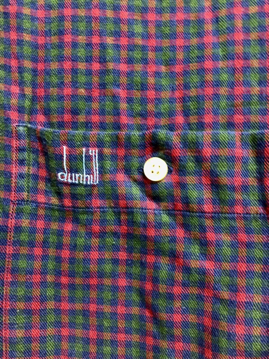 ダンヒル(dunhill)ボタンダウン 長袖 チェック コットン シャツused_画像4