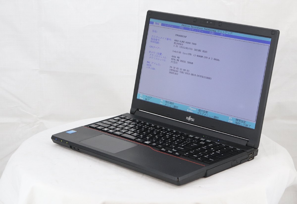 FUJITSU FMVA0802HP LIFEBOOK A574/KX　Core i3 4000M 2.40GHz 4GB 128GB(SSD)■現状品_画像1