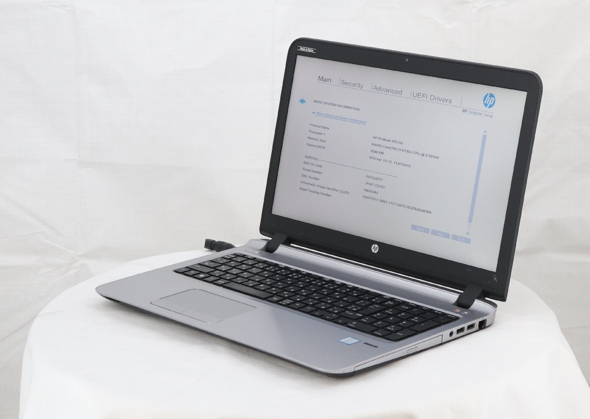 hp ProBook 450 G3 -　Core i3 6100U 2.30GHz 4GB ■現状品_画像1