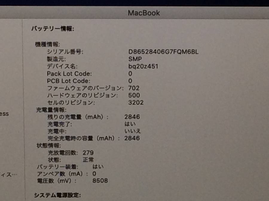 Apple MacBook Retina Early2015 A1534 macOS　Core M 1.20GHz 8GB 512GB(SSD)■1週間保証_画像7