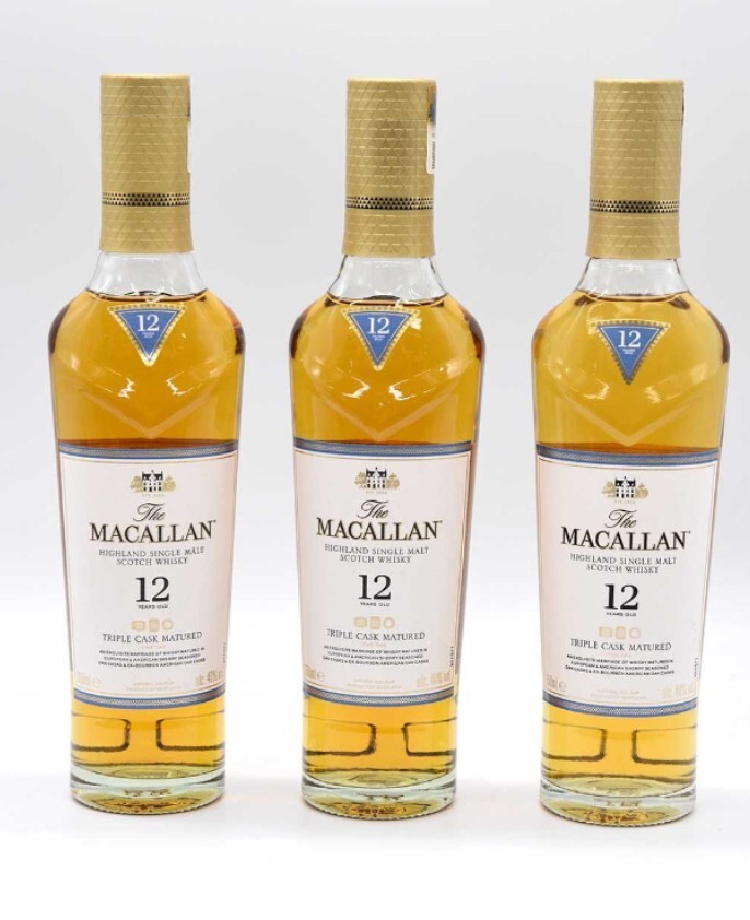 ウイスキー MACALLAN（マッカラン）12年トリプルカスク ハーフボトル 40％ 350ml  3本セット 未開封の画像1