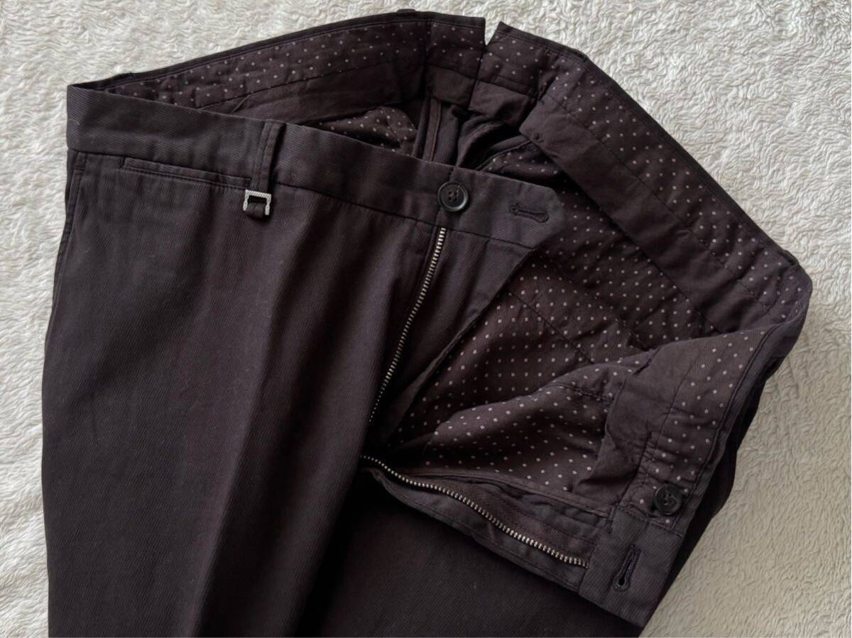 Ermenegildo Zegna size52 コットンパンツ メンズ ダークブラウン エルメネジルドゼニア 春夏 ストレッチ パンツ_画像2