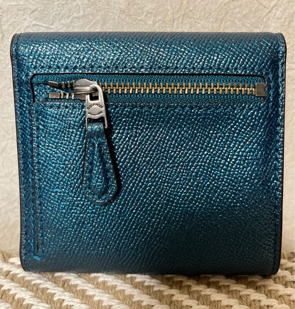 【coach】コーチ 三つ折り財布 コインケース 小銭入れ ウォレット カード入れ グリーン 緑