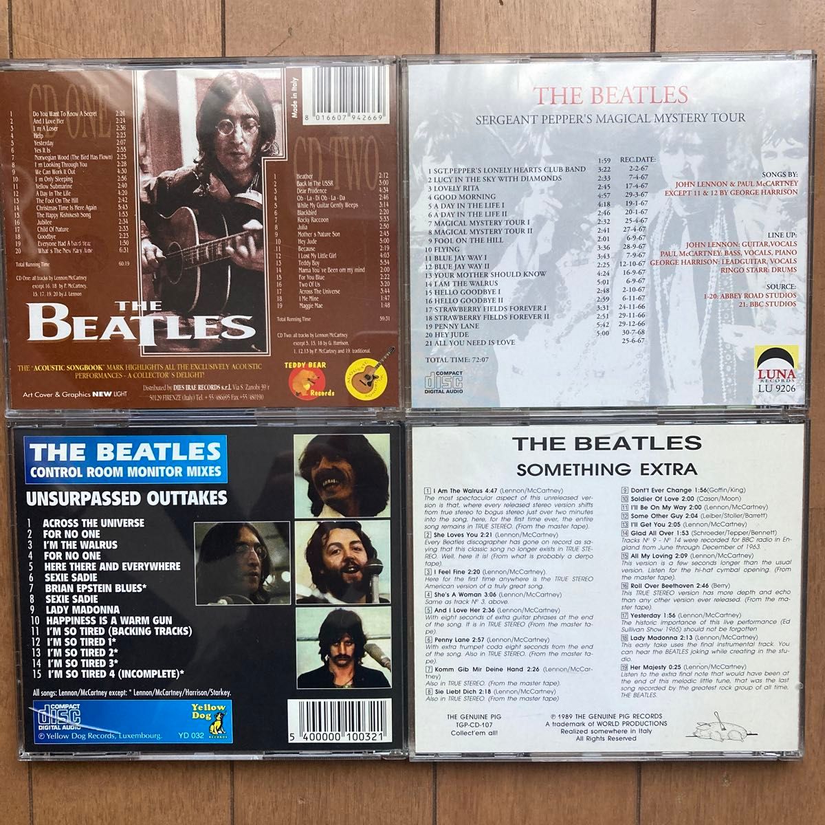 ビートルズ プライベート盤CD4セット THE ACOUSTIC SUBMARINE 2枚組／SGT.PEPPER'S… 他2枚