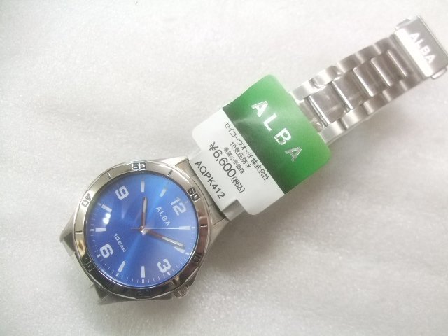 新品現行メンズセイコーアルバブルー系ダイヤルクオーツ腕時計動品　Z462_画像1