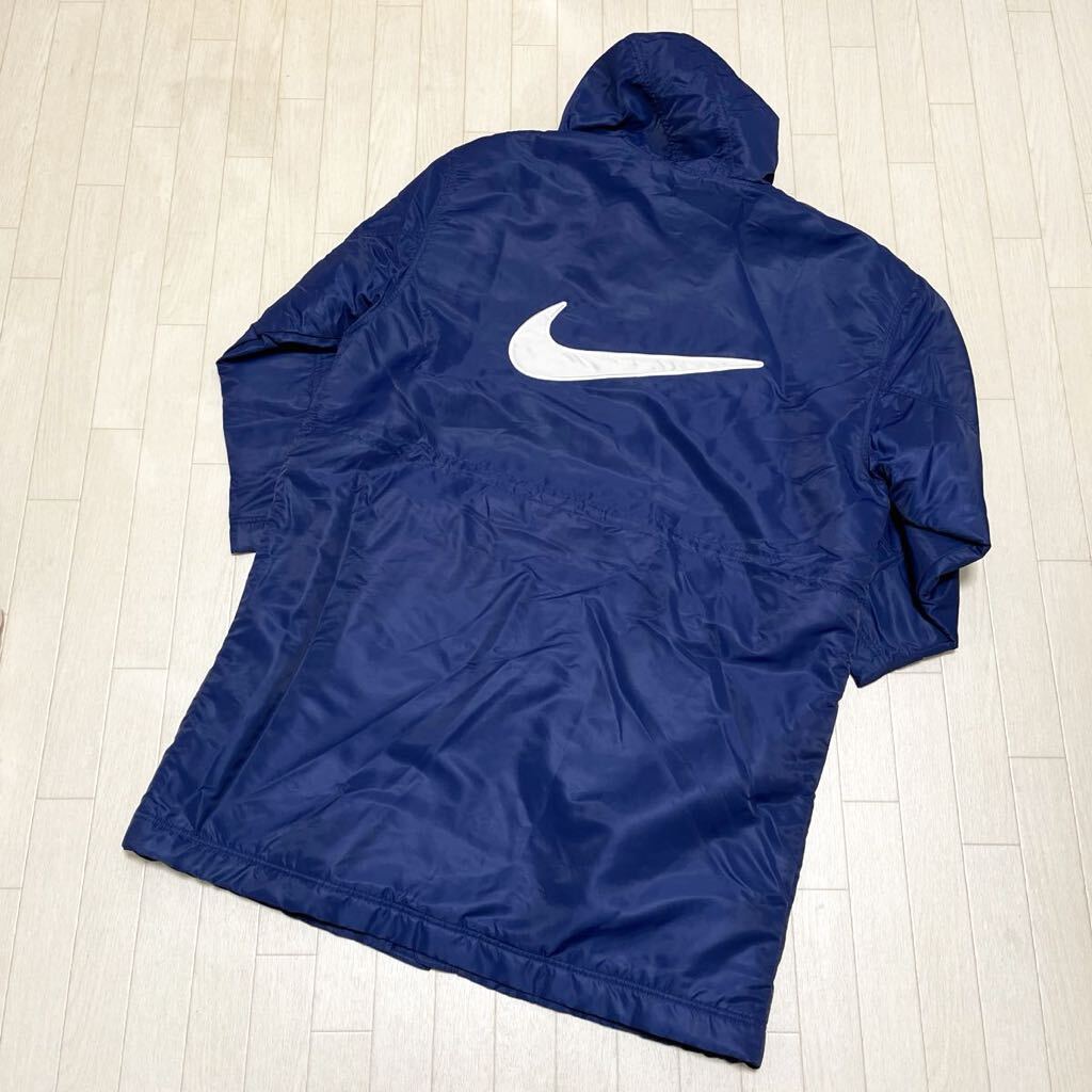  мир 244* NIKE Nike bench пальто длинное пальто большой Logo обратная сторона боа XL мужской голубой 