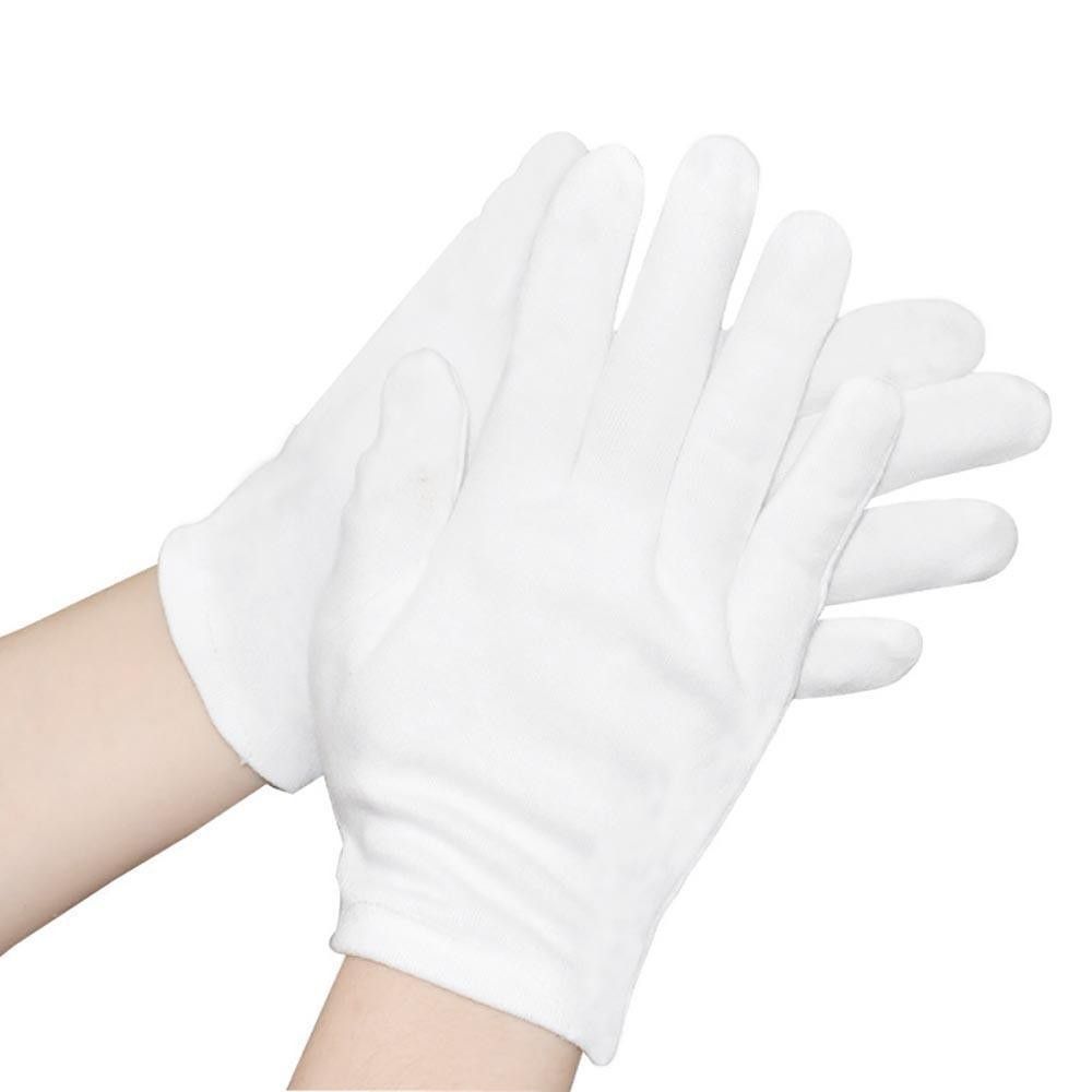 綿 手袋 純綿 100% 白手袋 綿の手袋 薄手 作業用手袋 インナー 湿疹 乾燥肌 保湿 ドライバー 運転手 コットン手袋 M
